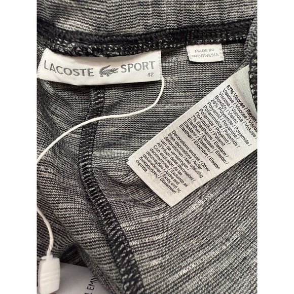 Lacoste Sport‎ Woman's Size 42/10 Gray Black Jogger Pants NWT$110 - Picture 8 of 8